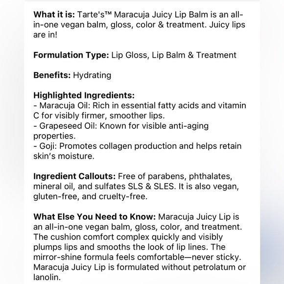 🌹 tarte Maracuja Juicy Lip Balm - Rose - Picture 7 of 7